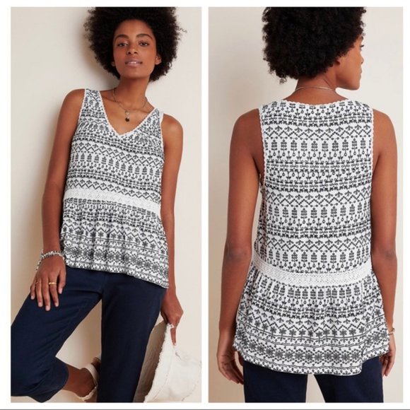 Anthropologie Tops - Anthropologie | NWT Cammie Embroidered Peplum Top